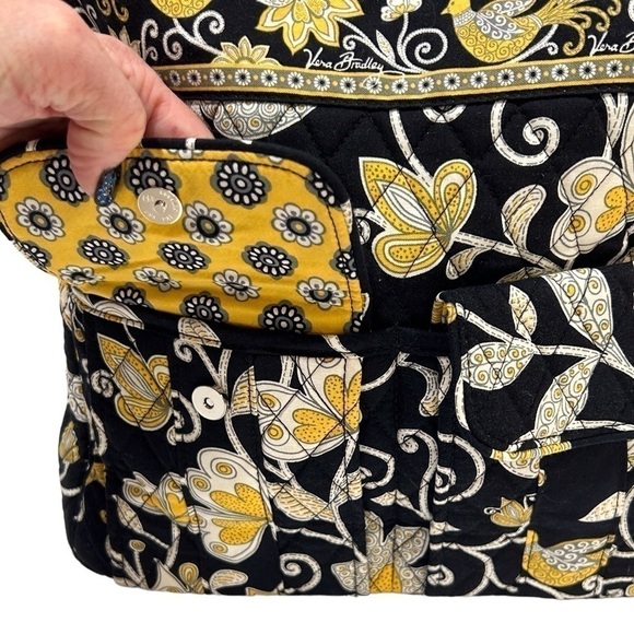 Vera Bradley Tall Travel /Tall Diaper Tote Yellow Bird Black/Yellow/White EUC - Picture 5 of 9